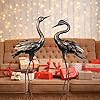 Shorayn Metal Crane Garden Statue Garden Sculptures Statues Bronze Crane Ornaments Yard Art for Backyard Patio Lawn Decorations