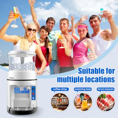 Vtsmax 500W Commercial Ice Shaver Crusher with Safety Switch & Emergency Button, 1058lbs/ hr Rotate Speed & Strong Power Tabletop Electric Snow Cone for Parties Events Snack Bar - Thumbnail 3