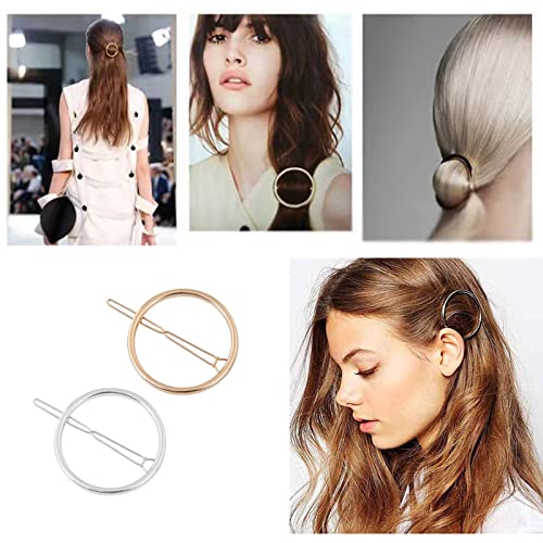 Geometrische Haarspangen Runde geometrische Haarnadeln 4 Stücke Legierung Pferdeschwanz Halter Kopfschmuck Kopfbedeckungen Haarnadeln für Für Mädchen und Frauen