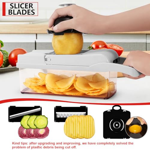 Professional Compact Vegetable Chopper, Veggie Chopper, Chopper Vegetable Cutter, Veggie Chopper with Container, Mandoline Slicer Dicer 9 Inserts by FIRAWER - Image 4