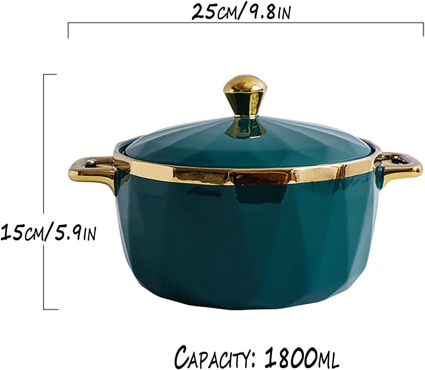 Ceramic soup tureen with lid,Bone China Soup Tureen with lid,Porcelain Soup Tureen Ceramic Tureen with Lid for Restaurant Home Kitchen Decoration, Microwave and Dishwasher Safe,1800ml