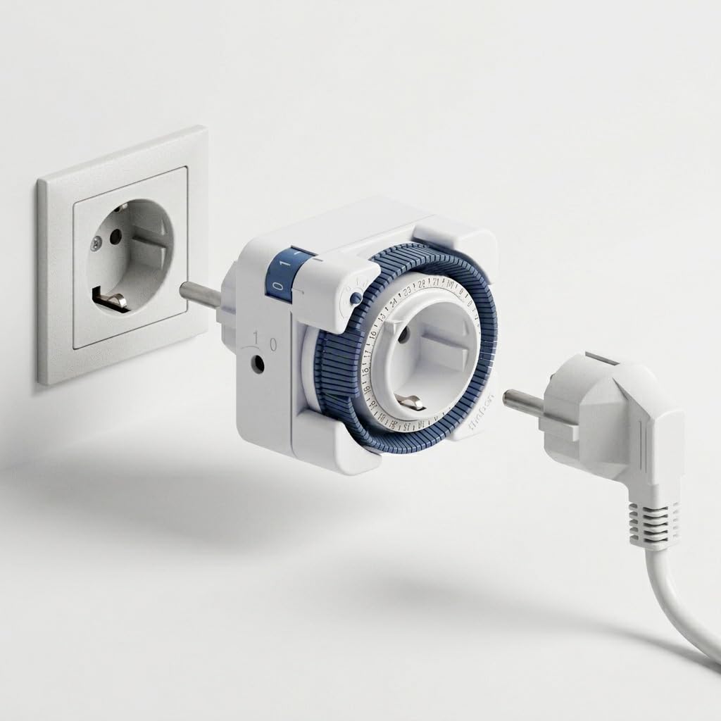 Theben 0270930 Timer 27 Steckdosen Zeitschaltuhr analog Wochenprogramm | 1-Kanal, mechanisch, 84 Schaltsegmente, 2-h-Schaltzeit, 16 A, Schuko, Vorwahl, netzsynchron, erhöhter Berührungsschutz