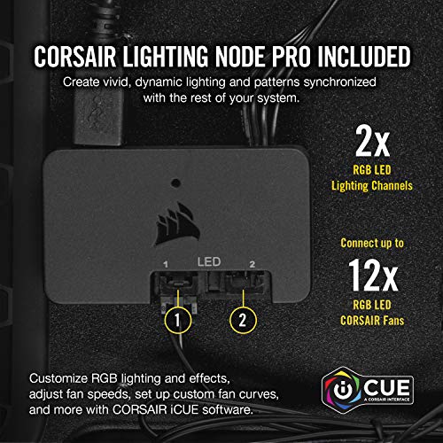 Corsair LL Series LL120 RGB - Set di 3 ventole con LED RGB da 120 mm, con Lighting Node PRO, colore bianco