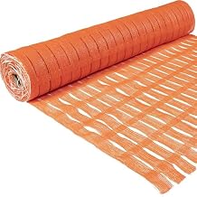 4x100 FT Orange Safety Fence, Plastic Mesh Roll for Temporary Barrier Use in Construction Sites, Snow Fencing Driveway Marking, Ski Trails, Crowd Control & Nighttime Emergency Warning