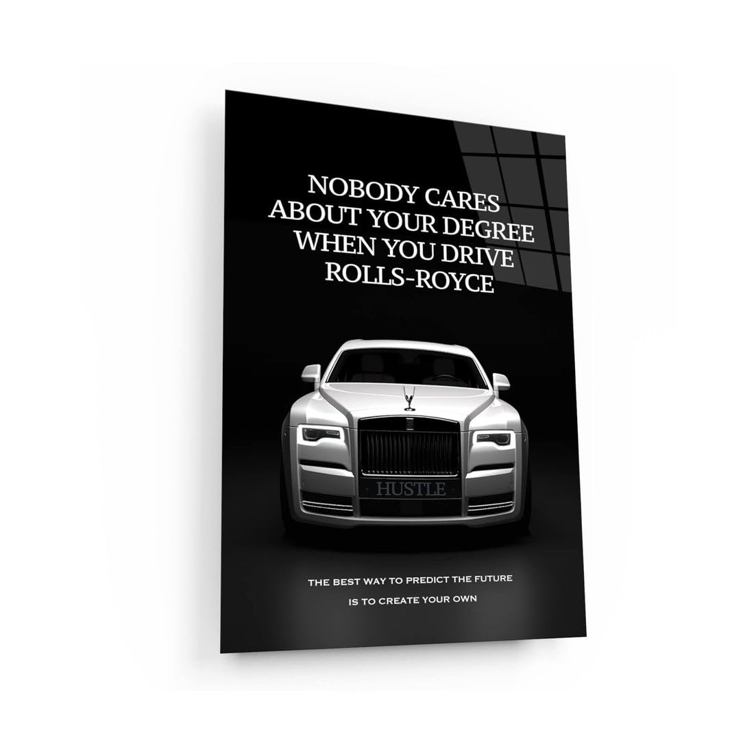 WallsDecor Rolls-Royce - Arte de pared motivacional, crea tu propio futuro, lienzo de estilo de vida de lujo, a nadie le importa tu grado, póster inspirador