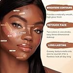 6 Colors Cream Contour Stick Makeup Contour Kit,Double-ended Cream Bronzer Stick,Highlighter Stick,Cream Blush Stick,Lightweight Contour Makeup Kit for Beginners - Set A - Image 5