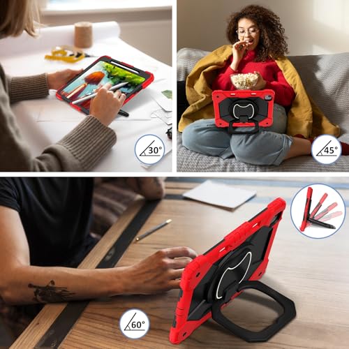Coque iPad Air 13 M2 antichoc avec béquille 360° et dragonne