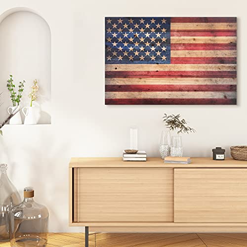 Empire Art Direct American Flag Digital Print On Solid Wood Wall Art, 24 In X 36 In X 1.5 In, 24" X 36" X 1.5", Ready To Hang #TOP3