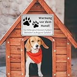 Vorsicht Hund Schild, Aluminium Warnung vor dem Hund Schilder Mit Selbstklebend, UV-beständig Wasserdicht Achtung Hund Schild Hundeschilder Warnung 30x20cm