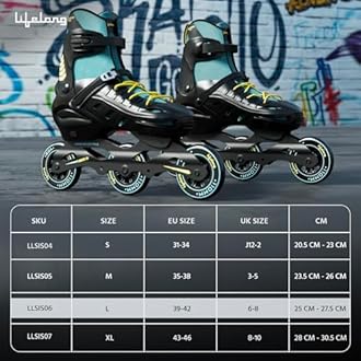 Lifelong Skating Shoes-Roller Skate Shoes-3 Wheels Inline Skates-Skating Shoes for Boys&Girls-Skate Scooter-Liner Skates-Roller Shoes-1 Pair of Skates,Large Euro Shoe Size 39-42,Multicolor