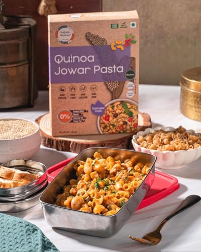 Image of ORGANIC WISDOM Back to Roots Beetroot Ragi and Quinoa Jowar Pasta, 180g Each, Tastemaker Inside, Free from Maida and MSG, Rich in Protein and Fiber