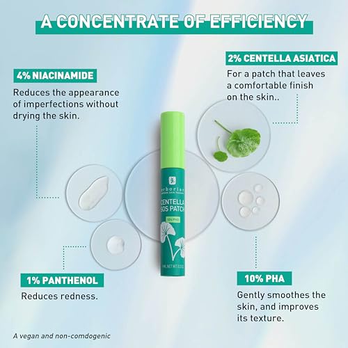 Erborian, Centella Acne Care, Soothing Moisturising Fluid 1% Bakuchiol/Patch Pimple Effect 10% PHA, Acne & Blemish Treatment - Image 3