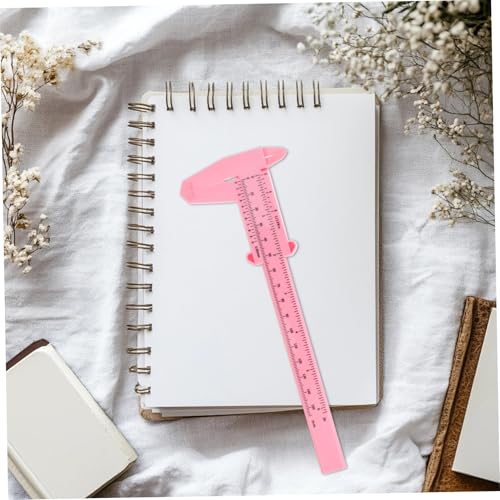 4 piezas calibrador manual de plástico portátil rosa miniatura 7