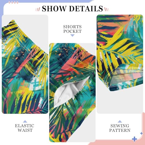 Pajama Pants Bright Tropical Foliage Leaves PJ Bottoms Sleepwear Lounge Sleep Pant with Pockets4