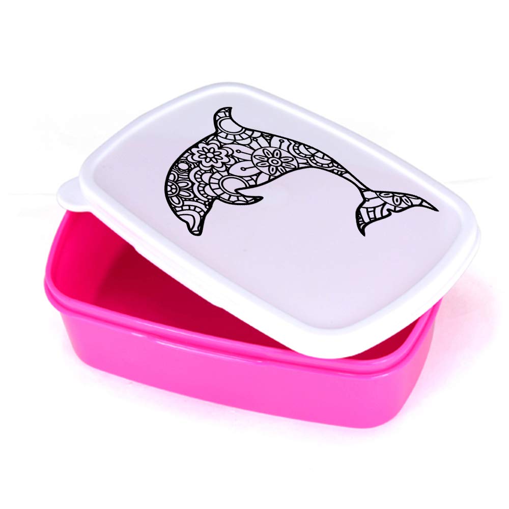 Mandala Zentangle Dolphin Themed Lunch Box - Back to School, Gift for Children, Gift for Boy and Girl, Gift for Child, Lunch Bag.