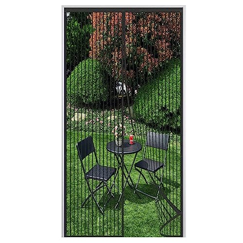 HERILIOS Mosquitera Puerta Magnetica,150x210cm, con Imanes,Mosquitera Imantada Puerta-Cierra Automáticamente,Instalación Sin Herramientas Para Puertas Grandes Dormitorio,Cocina, Poliéster Negro