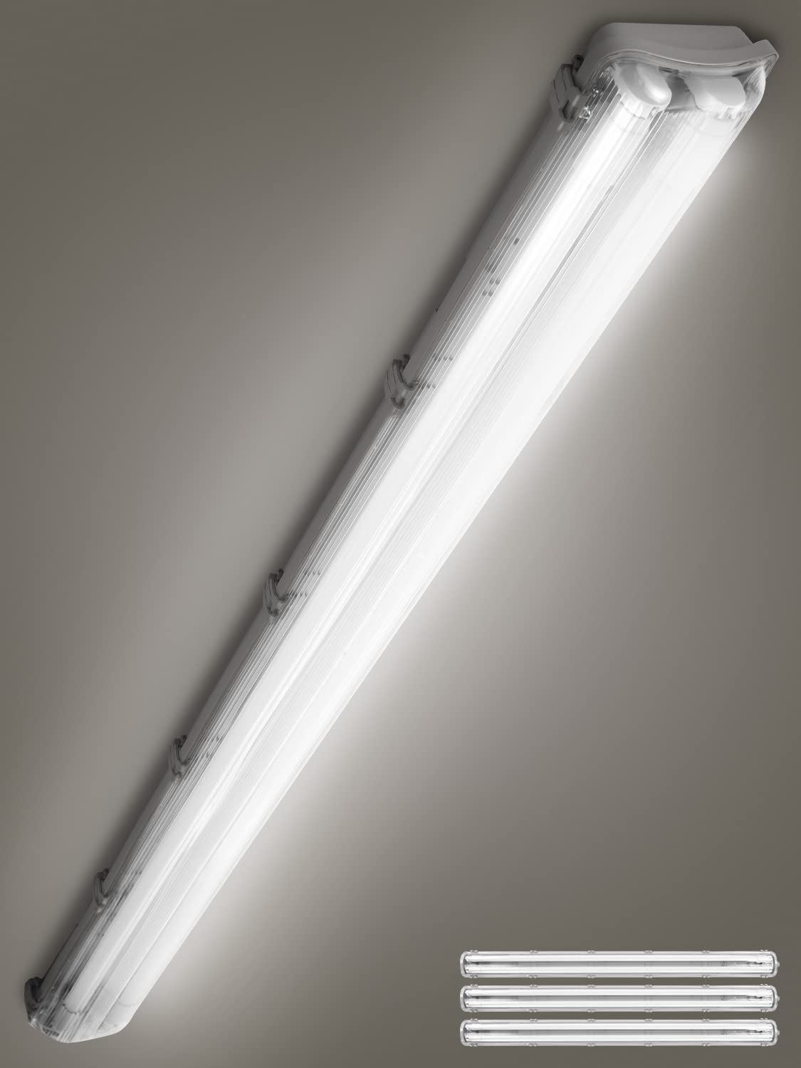 Feuchtraumleuchte LED 120cm,36W 3600LM LED Leuchtstoffröhre, 4000K Neutralweiß Kellerlampe, IP65 Wasserdicht Deckenleuchte Röhre,Werkstattlampe für Keller Garage Küche