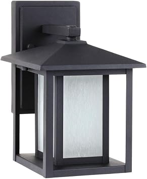 Generation Lighting 89029-12 Hunnington Outdoor Wall Sconce, 60 Watts, Black, one Light Small, 1-Light, cETL Listed, Safety Rated for Wet Locations, Aluminum Construction