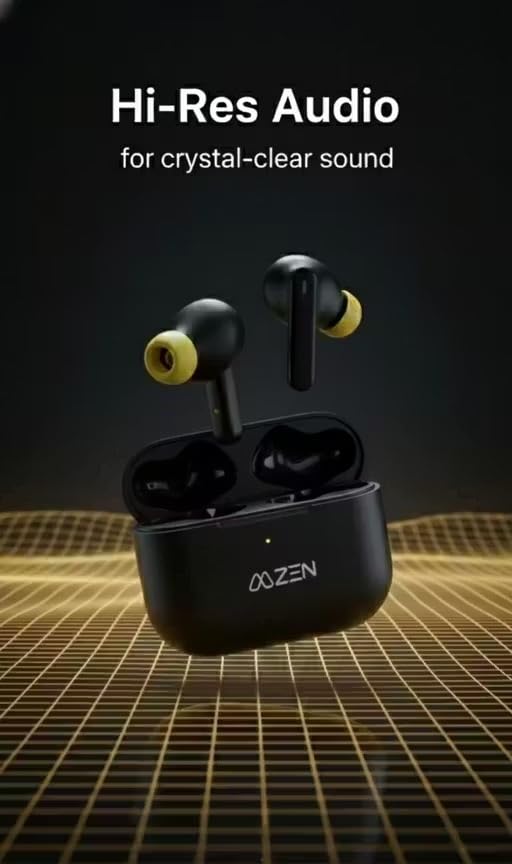 Image of 45HRS Battery, 13mm Drivers, Metallic Finish, Low Latency,ENx Tech, Fast Charge, v5.3 Bluetooth TWS in Ear Earbuds Wireless Earphones with mic (Midnight Black)