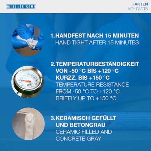 WEICON Repair Stick Beton 57 g 2 Komponenten Epoxidharz Spezialkleber extra stark