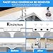 Kitsitchen 33x22-Inch Drop-in Stainless Steel 50/50 Double Bowl Kitchen Sink with Strainer, Top Mount Double Bowl Kitchen Sinks with 3 holes (33