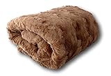 Tache Chocolate Brown Polar Cozy Super Soft Faux Fur with Sherpa Fleece Throw Couch Bed Blanket Twin 63 x 87