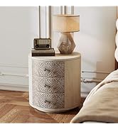 SUNBURY End Table Living Room Small Side Table w 3 Drawers, Vintage Bedside Table, Elegant Nights...