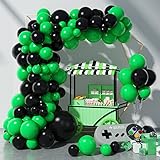 GREMAG Black and Green Balloons Garland Kit, Gamer Birthday Decorations Balloon Arch Kit, 97PCS Matt