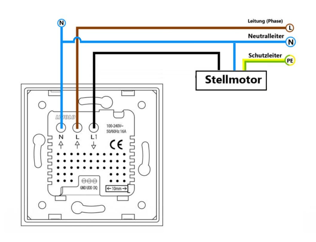 LIVOLO Raumthermostat Thermostat mit Glas Rahmen für Heizung Fußbodenheizung optional mit Bodenfühler Schwarz