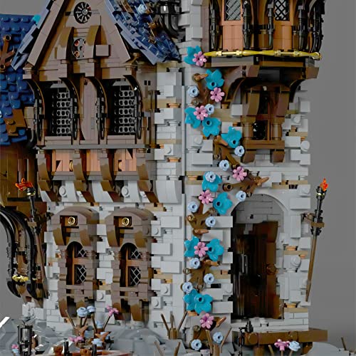 WWEI Burg Modular Haus Architektur Bausteine, 5345 Teile Kreativ Krylhan Mittelalterliche Schloss Modellbausatz… – Bild 4