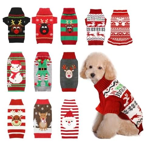 AXIIJGL Dog Christmas Sweater Cover
