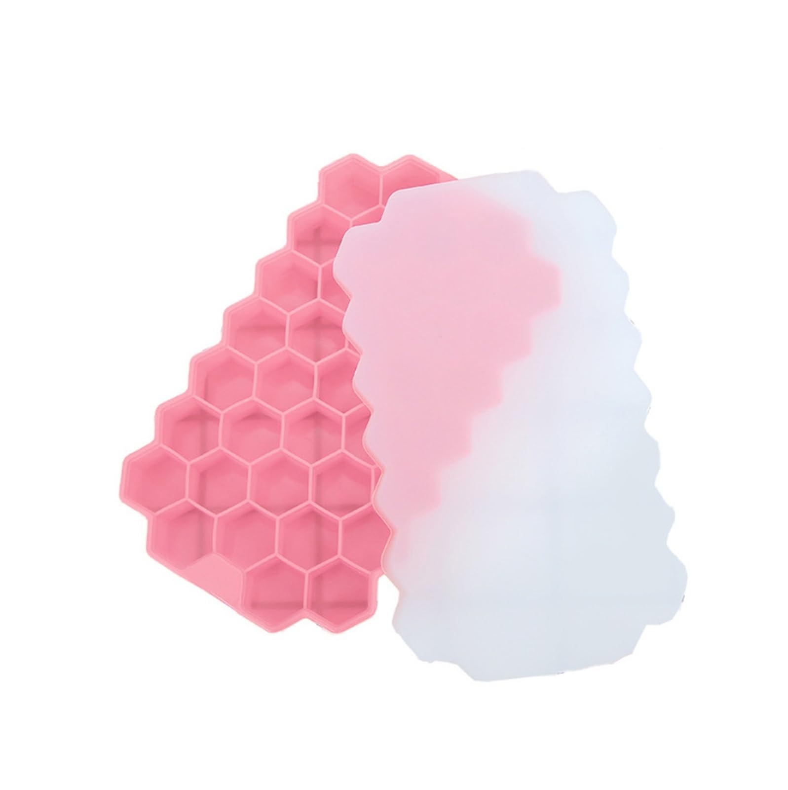 Vassoio per cubetti di Ghiaccio Vassoio in Silicone a Forma di Nido d'Ape Stampo in Silicone con coperchi per Gelato Party Whisky Cocktail Bevanda Fredda (Color : Pink)
