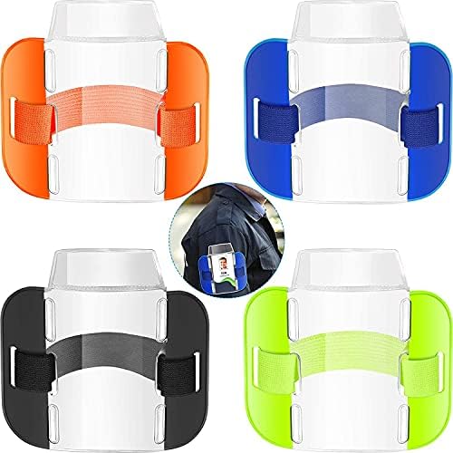 4 Pieces Arm Badge Holder Armband ID Card License Badge Holder with ...