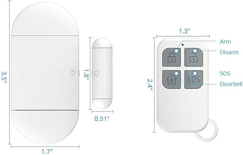 Miniatura 7 de Alarma de puerta y ventana cuando se abre para seguridad de los niños en el hogar con control remoto, alarma de sensor magnético de entrada de