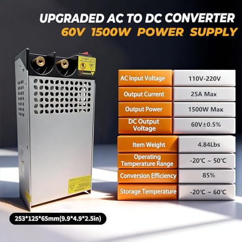 Image of 60V 25A Power Supply, 1500W AC to DC Converter