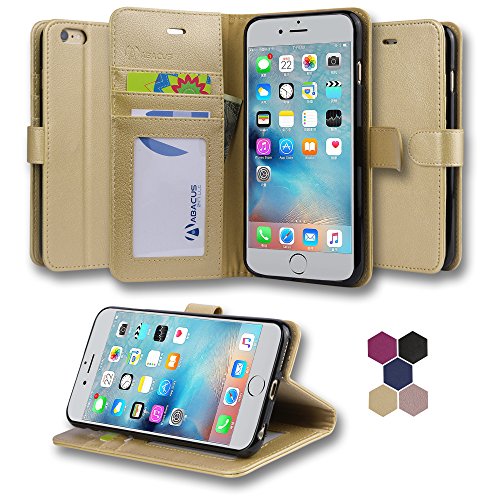 Abacus24-7 iPhone 8 Plus / 7 Plus Case, Wallet with RFID Blocking ID/Credit Card Theft Protection Flip Cover, Blue