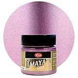Viva Decor® Maya Gold (Rose, 1,52 Fl oz) metallic acrylic paint sets- metallic paint with intense co