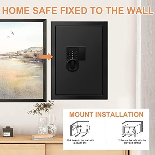 2.4 Cu Ft Large Safe Box Fireproof Waterproof, Fireproof Document Safe For Home With Electronic Keypad & Key, Security Safe Box For Money Firearms Medicine Valuables #TOP7