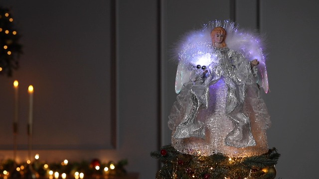 Amazon.com: Kurt Adler 12-Inch CUL Fiber Optic LED Silver Angel