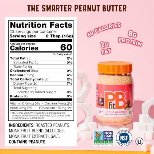 Image of PBfit No Sugar Added Peanut Butter Powder 13 Oz, 8g Protein