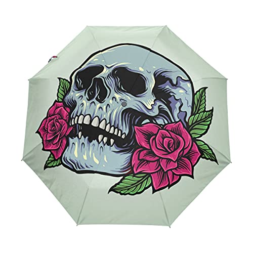 Parapluie teschio rosa pliable fini les parapluies cassés par le vent et les coups de soleil