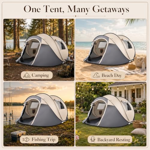 Carpa camping pop up para 4 personas, impermeable miniatura 7