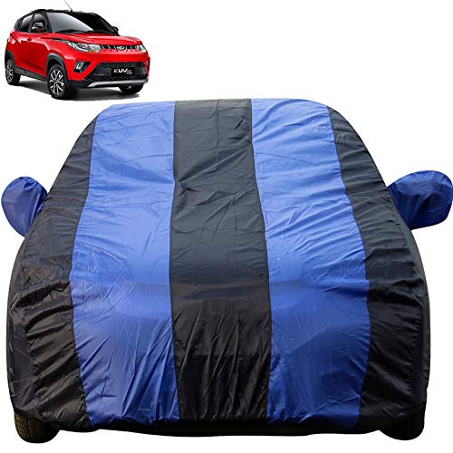 Image of Autofact Car Body Cover with Mirror Pockets Compatible for Mahindra KUV100 (Triple Stitched, Bottom Fully Elastic, Royal Blue Color)