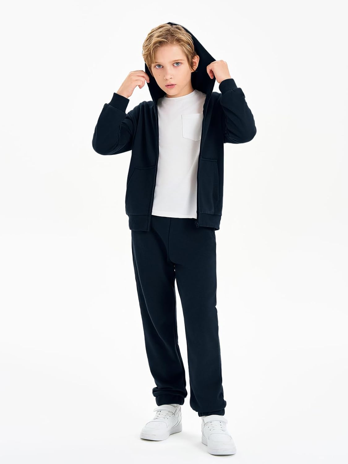 Haloumoning Boys Sweatsuits Kids Active Zip Hoodie Sweatershirt and Jogger Sweatpants 5-14 Years - Image 2