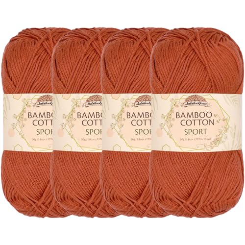 Image of JubileeYarn Bamboo Cotton Sport Yarn - 50g /Skein - Gingerbread - 4 Skeins
