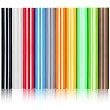 Heat Transfer Vinyl PU HTV Vinyl Bundle Iron On Vinyl for Cricut DIY T-Shirts Fabrics 9pcs Includes 8 Pack Assorted Colors Sheets and 1 Sheet Teflon, 12'x10'