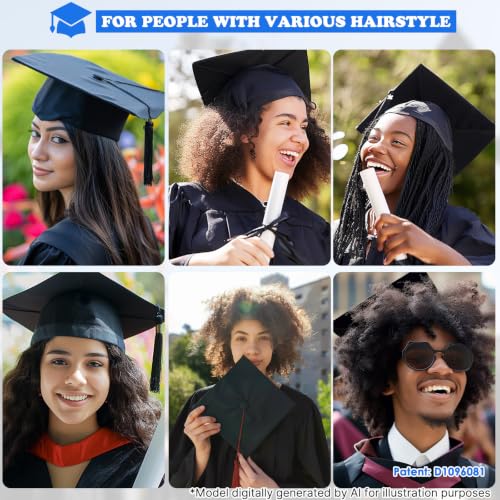 Image of 2 Pcs Graduation Cap Headband, Anti-fall Firm Hair Band for Graduation Cap, Graduation Gifts Hat Insert Accessories for Graduates, Students, Women