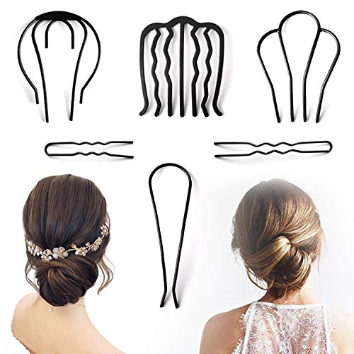 Messy Bun Hair Pin Clip, Metal Hair Barrettes, U Shaped Pins, Vintage Hair Style Spiral Simple Hair Braid Twist Styling Hair Accessories Clips