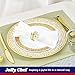 150 Count Gold Plastic Dinnerware Set, Elegant Disposable Include: 25 Gold Lace Plastic Plates, 25 Dessert Plates, 25 Forks, 25 Knives, 25 Spoons, 25 Cup, Ideal for Party, Birthday and Thanksgiving