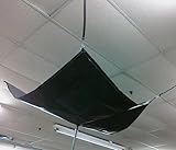 5' x 5' Roof Leak Diverter Black Tarp Polyethylene with Steel Rings On Each Corner Roof Ceiling Leak Drip